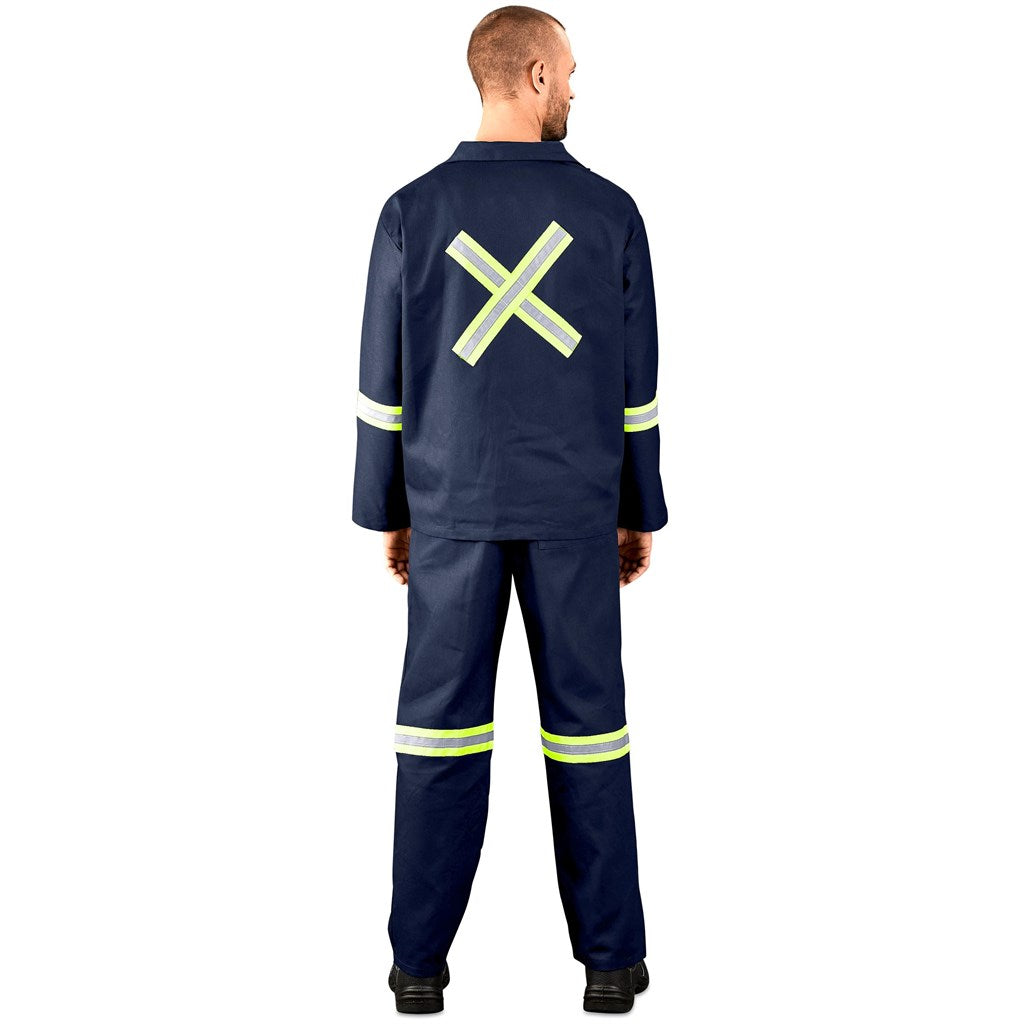 Technician 100% Cotton Conti Suit - Reflective Arms, Legs & Back - Yellow Tape - ROYAL BLUE / 50