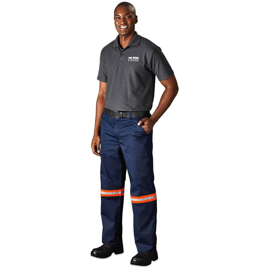 Site Premium Polycotton Pants - Reflective Legs - Orange Tape - ROYAL BLUE / 40