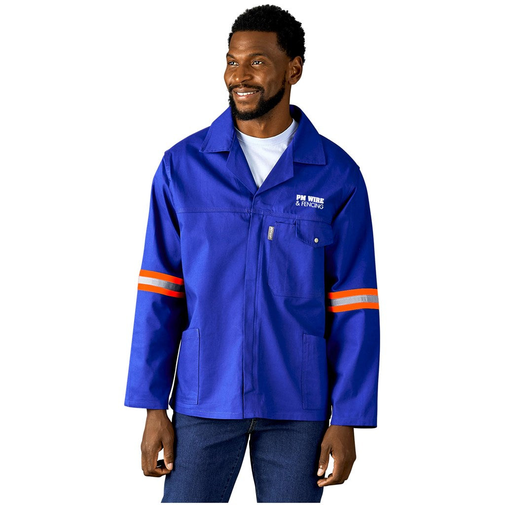 Artisan Premium 100% Cotton Jacket - Reflective Arms - Orange Tape - NAVY / 2XL