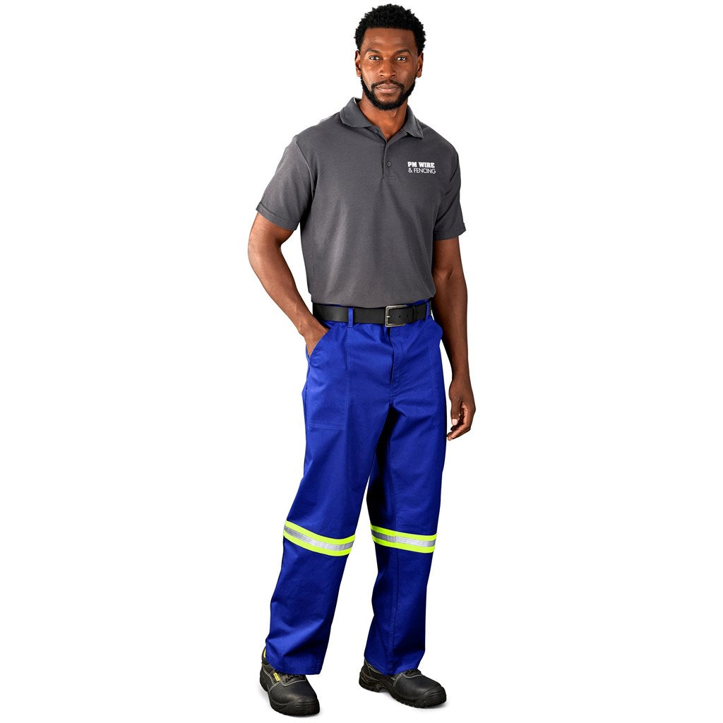 Artisan Premium 100% Cotton Pants - Reflective Legs - Yellow Tape - ROYAL BLUE / 34