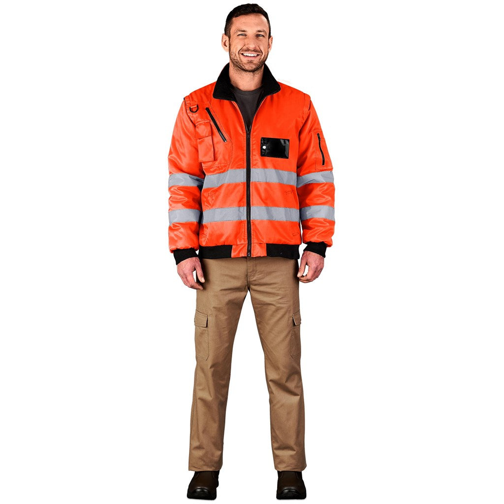Techno Padded Hi-Viz Reflective Bunny Jacket - ORANGE / S