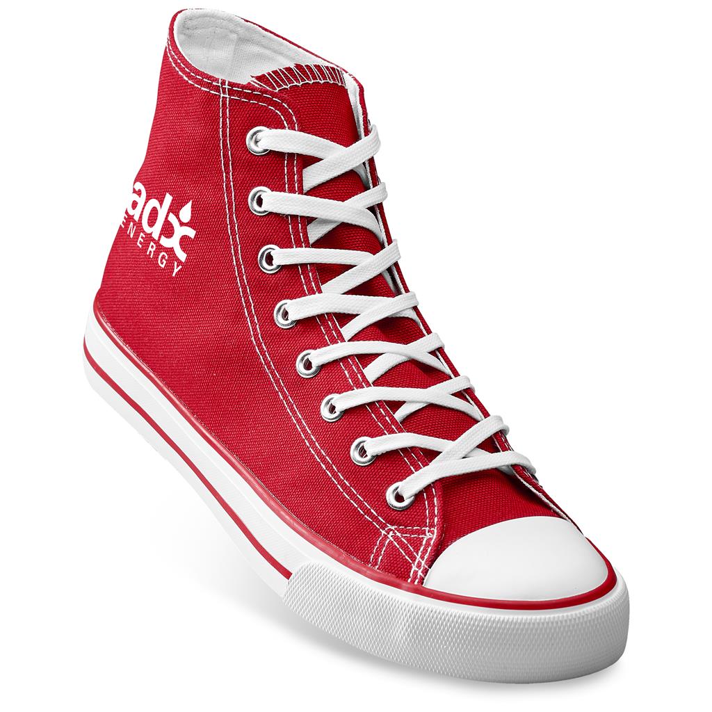 Unisex Retro High Top Canvas Sneaker - Red