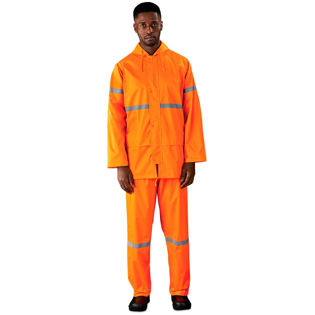 Outdoor Hi-Viz Reflective Polyester/PVC Rainsuit - Lime