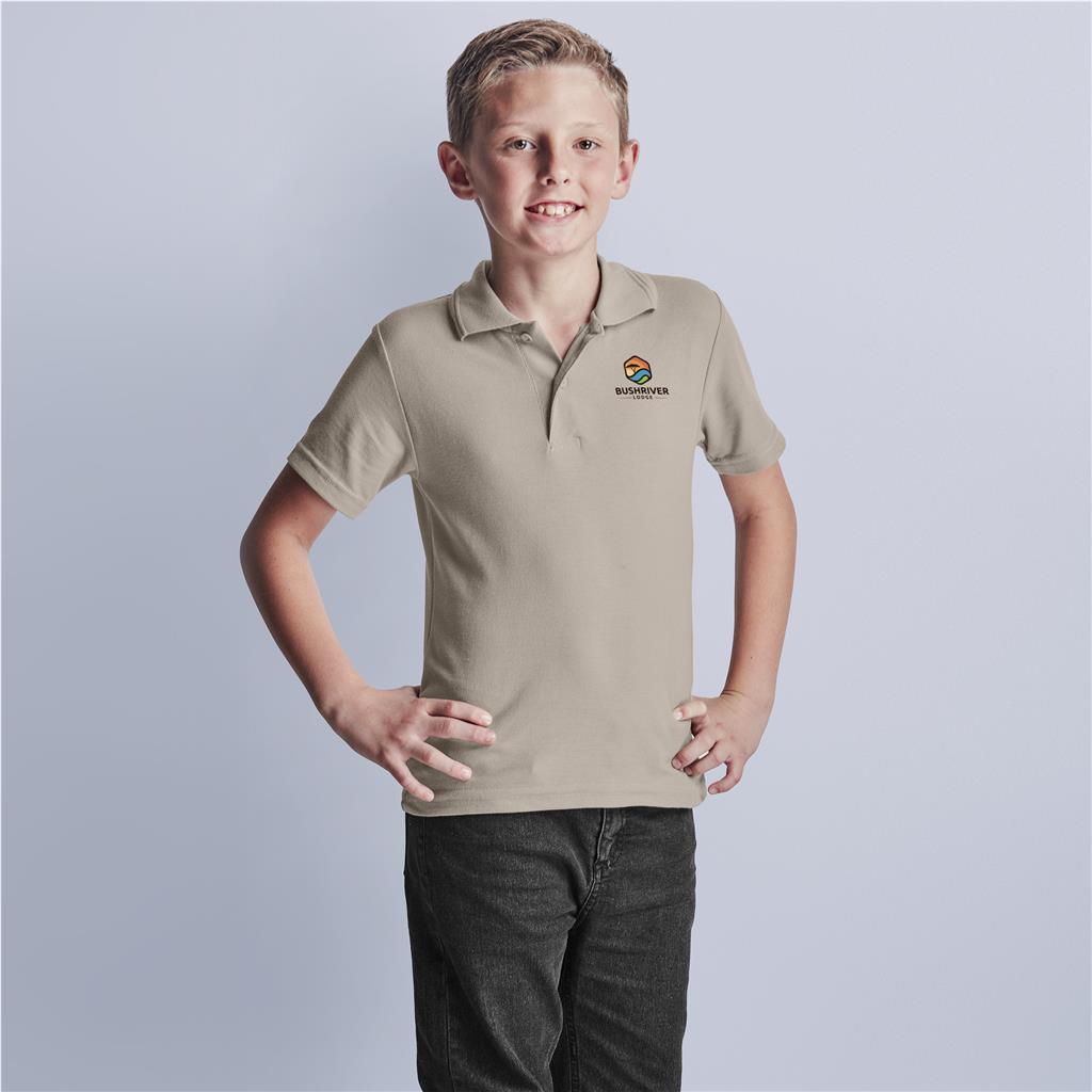 Kids Basic Pique Golf Shirt - WHITE / 12