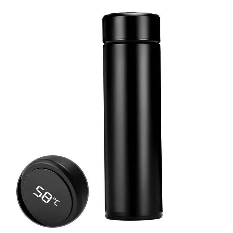 Intelligent temperature measuring water cup 304 stainless steel-Black