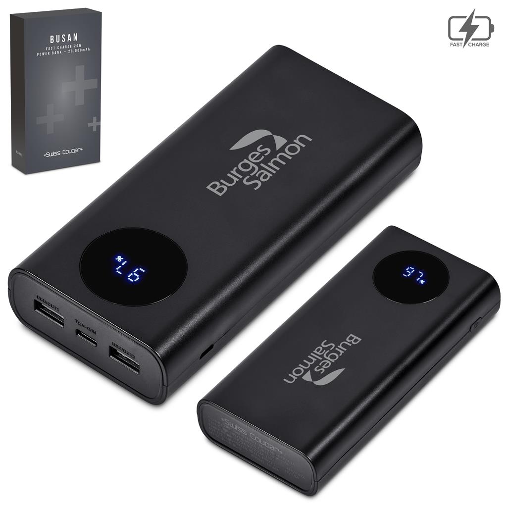 Swiss Cougar Busan Fast Charge 20W Power Bank - 20,000mAh