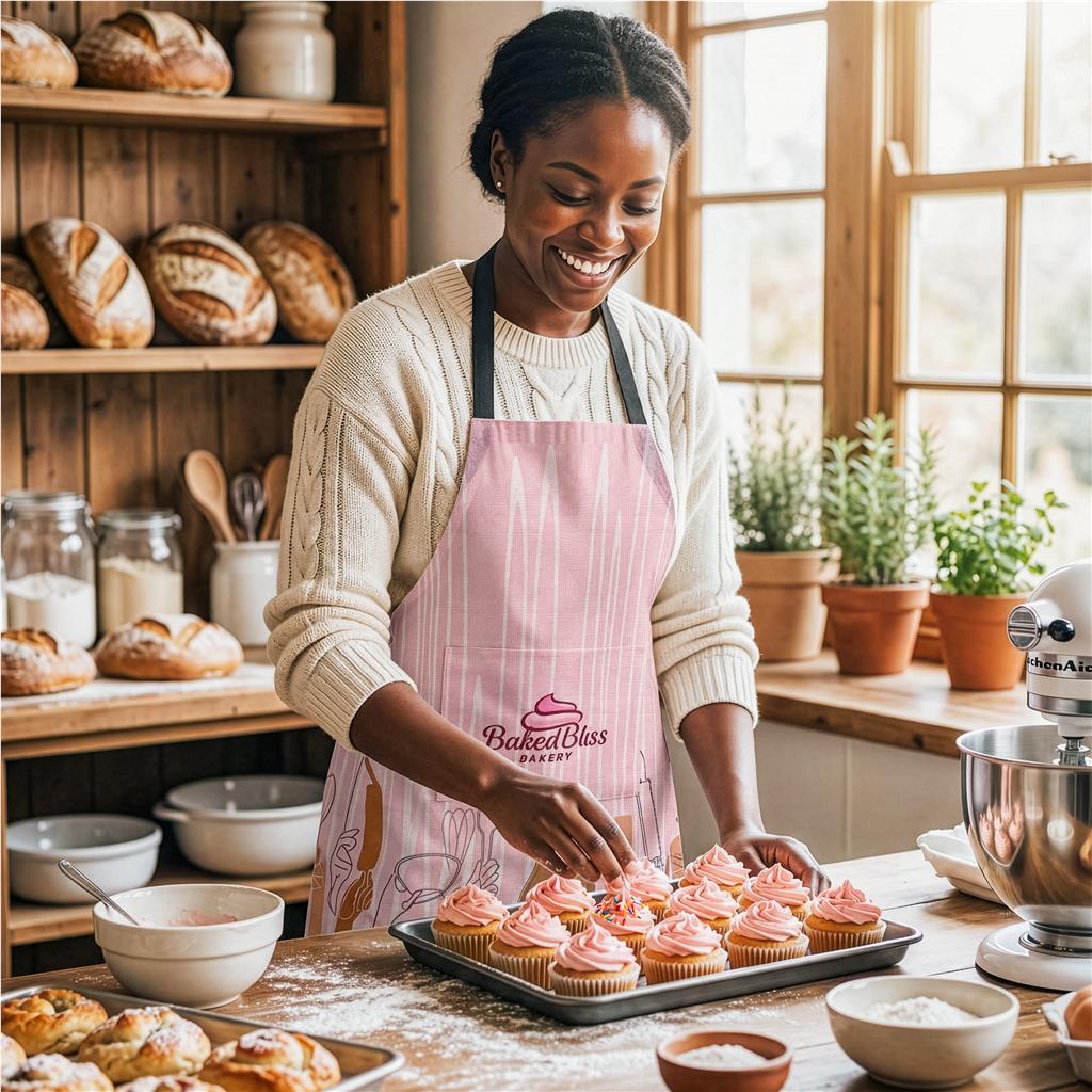 Pre-Production Sample Hoppla Simma Recycled PET Stitch-Bond Apron