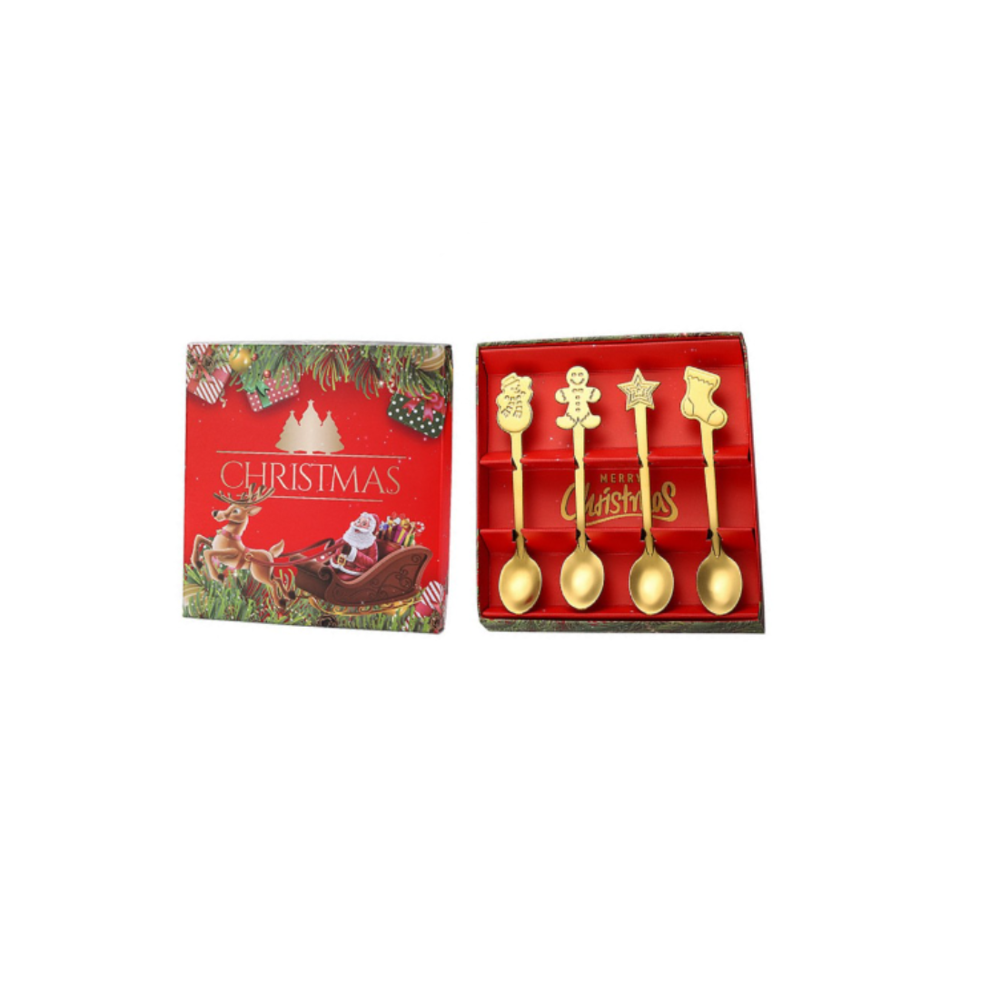Christmas spoons set of 4 - Gold