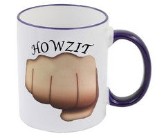 Emoji Howzit - Sublimation Mug - White-Navy Blue / 8 (w) x 9.5 (h)