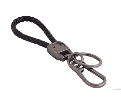 Carabiner Rope Keychain - Black-White / 14 (l) x 3 (w)