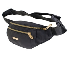 Triple Zip Moon Bag - Black / 70 (l) x 15 (w) x 30 (d)