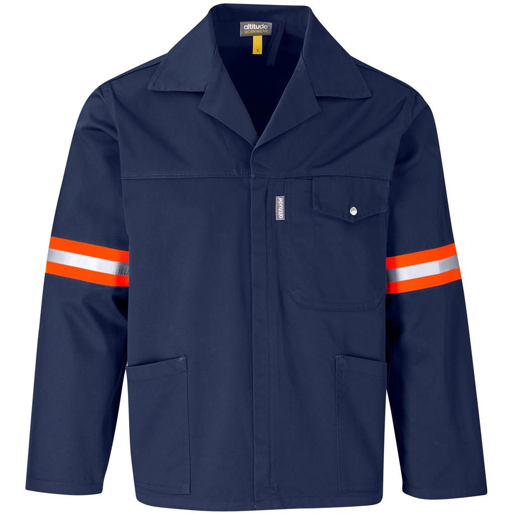 Site Premium Polycotton Jacket - Reflective Arms & Back - Orange Tape
