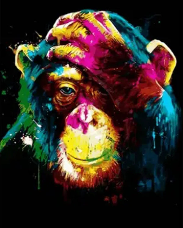 Paint By numbers for Adult - Oh Gosh Gorilla 40 X 50 framed canvas