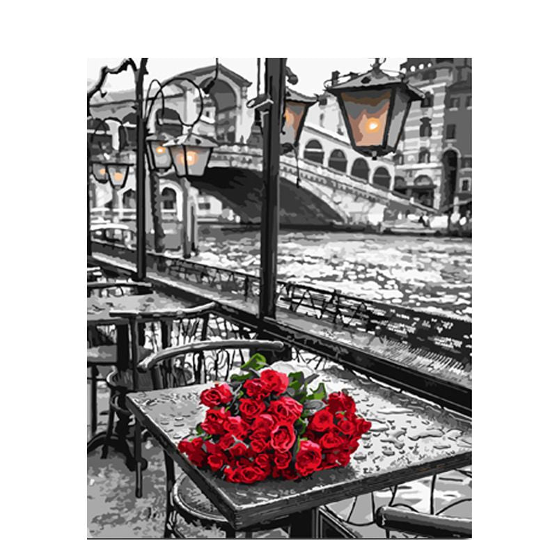 Paint By numbers for Adult - Roses In Venice Framed