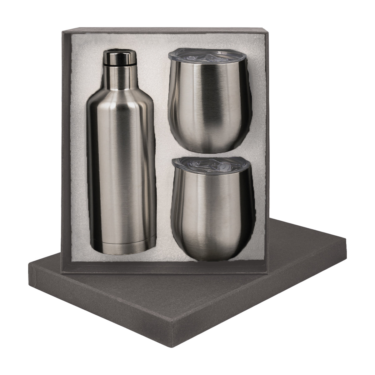 Manhattan Flask & x2 Mug Gift Set