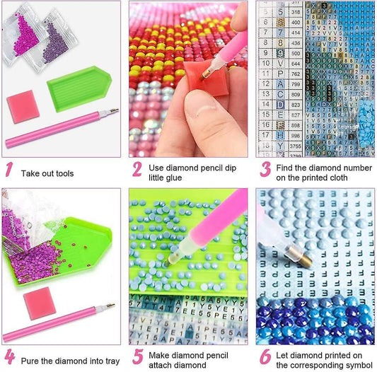 Cross boarder foreign trade 5d Diamond painting art-Set of 4