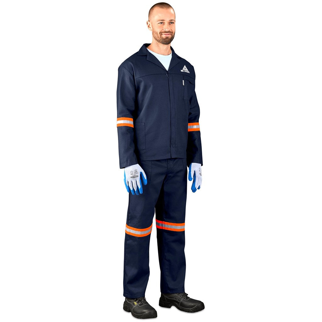 Technician 100% Cotton Conti Suit - Reflective Arms & Legs - Orange Tape - NAVY / 40