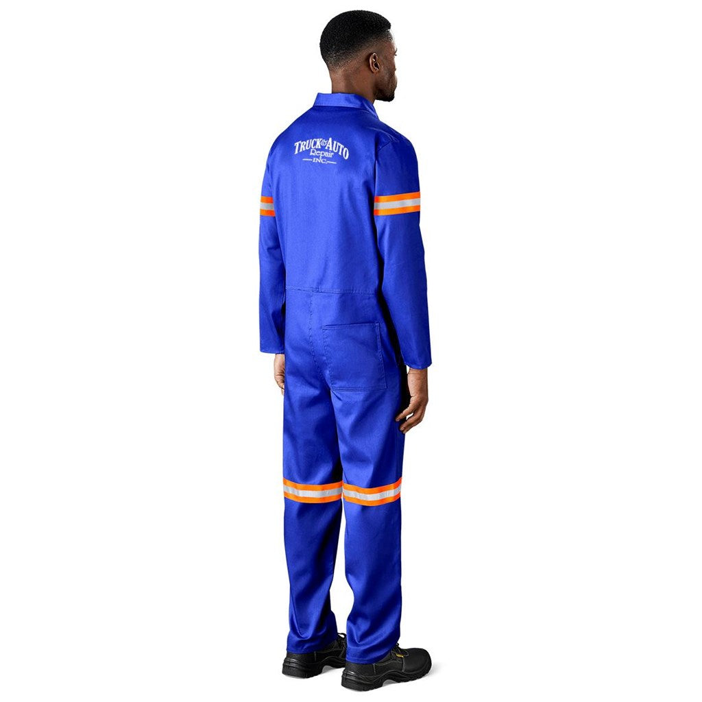 Safety Polycotton Boiler Suit - Reflective Arms & Legs - Orange Tape