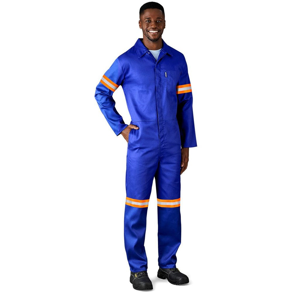 Safety Polycotton Boiler Suit - Reflective Arms & Legs - Orange Tape