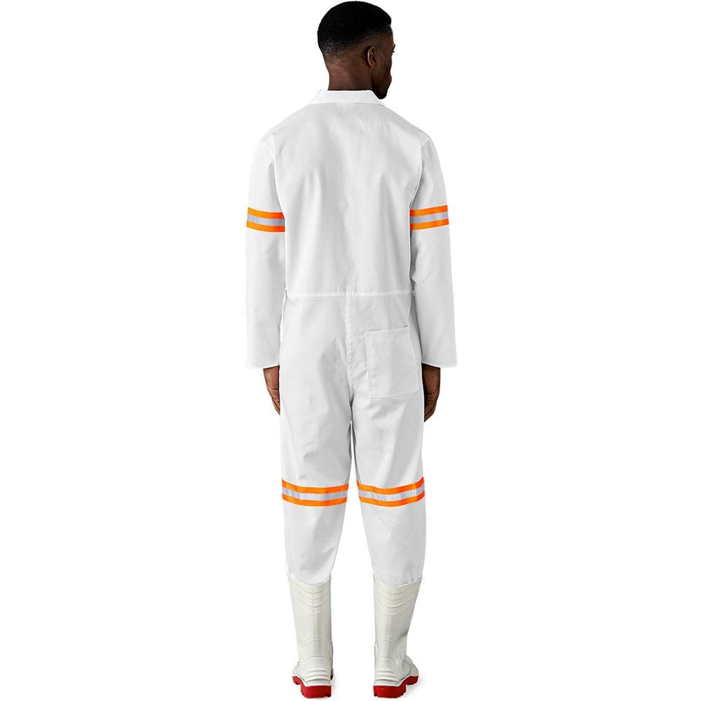 Safety Polycotton Boiler Suit - Reflective Arms & Legs - Orange Tape