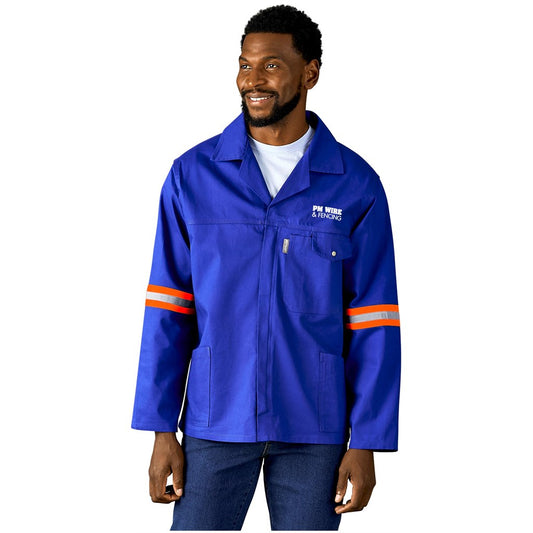 Artisan Premium 100% Cotton Jacket - Reflective Arms - Orange Tape - NAVY / XL