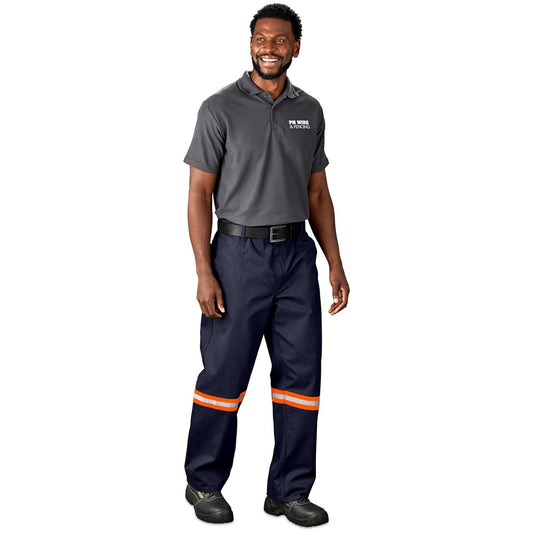 Artisan Premium 100% Cotton Pants - Reflective Legs - Orange Tape - ROYAL BLUE / 42