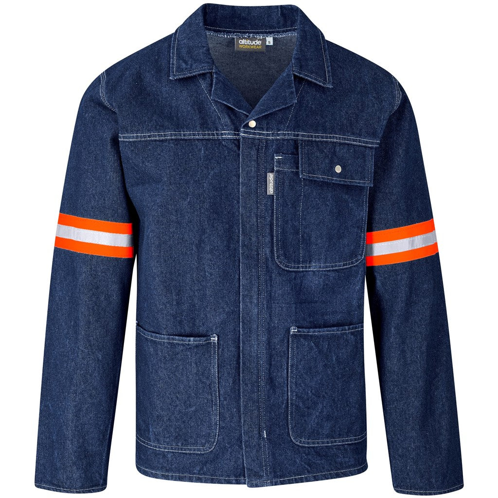 Cast Premium 100% Cotton Denim Jacket - Reflective Arms - Orange Tape