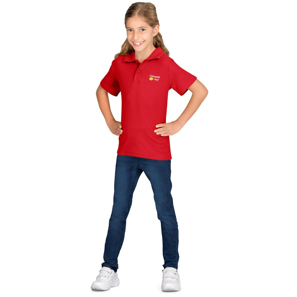 Kids Basic Pique Golf Shirt - YELLOW / 14