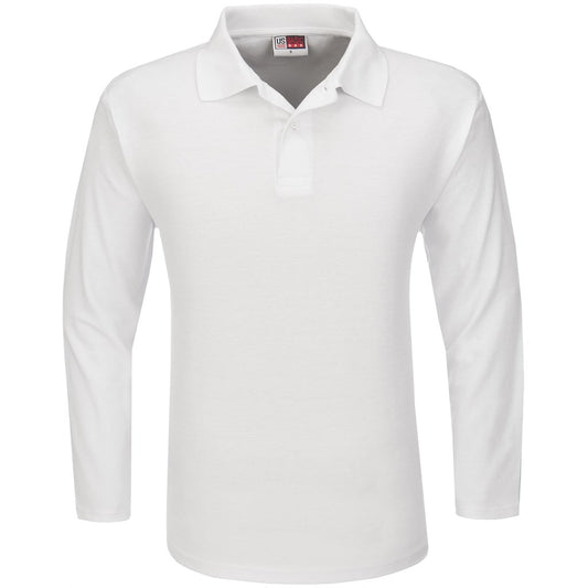 Mens Long Sleeve Boston Golf Shirt - White