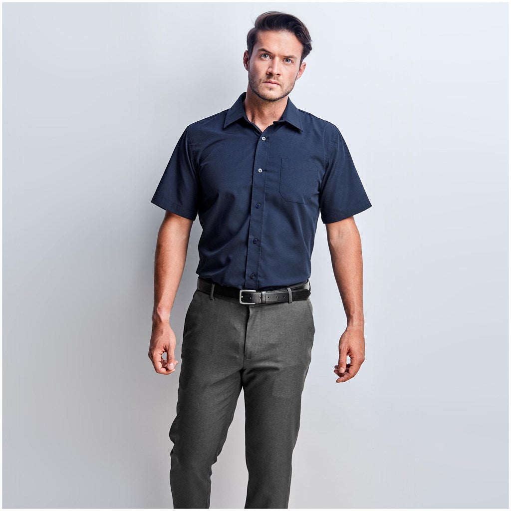 Mens Short Sleeve Kensington Shirt - WHITE / 2XL