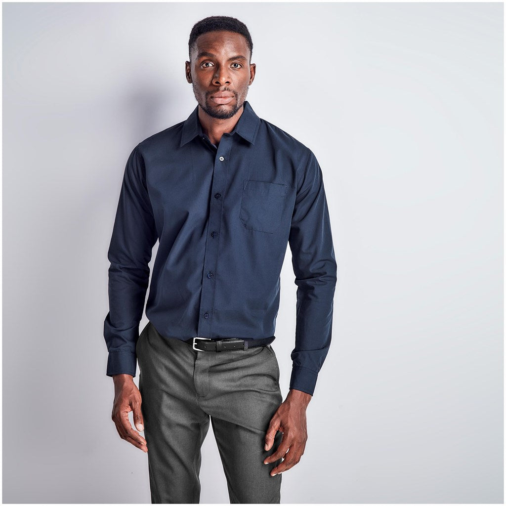 Mens Long Sleeve Kensington Shirt - GREY / M