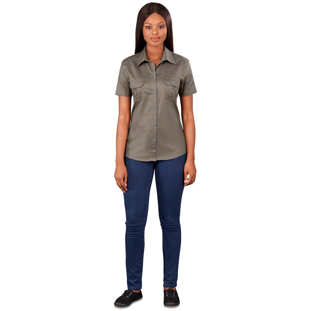 Ladies Short Sleeve Wildstone Shirt - BLACK / L