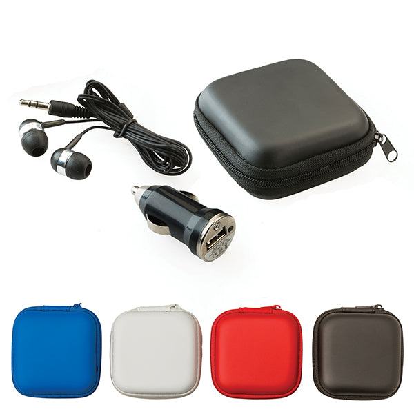 Earbud & Car Charger Set