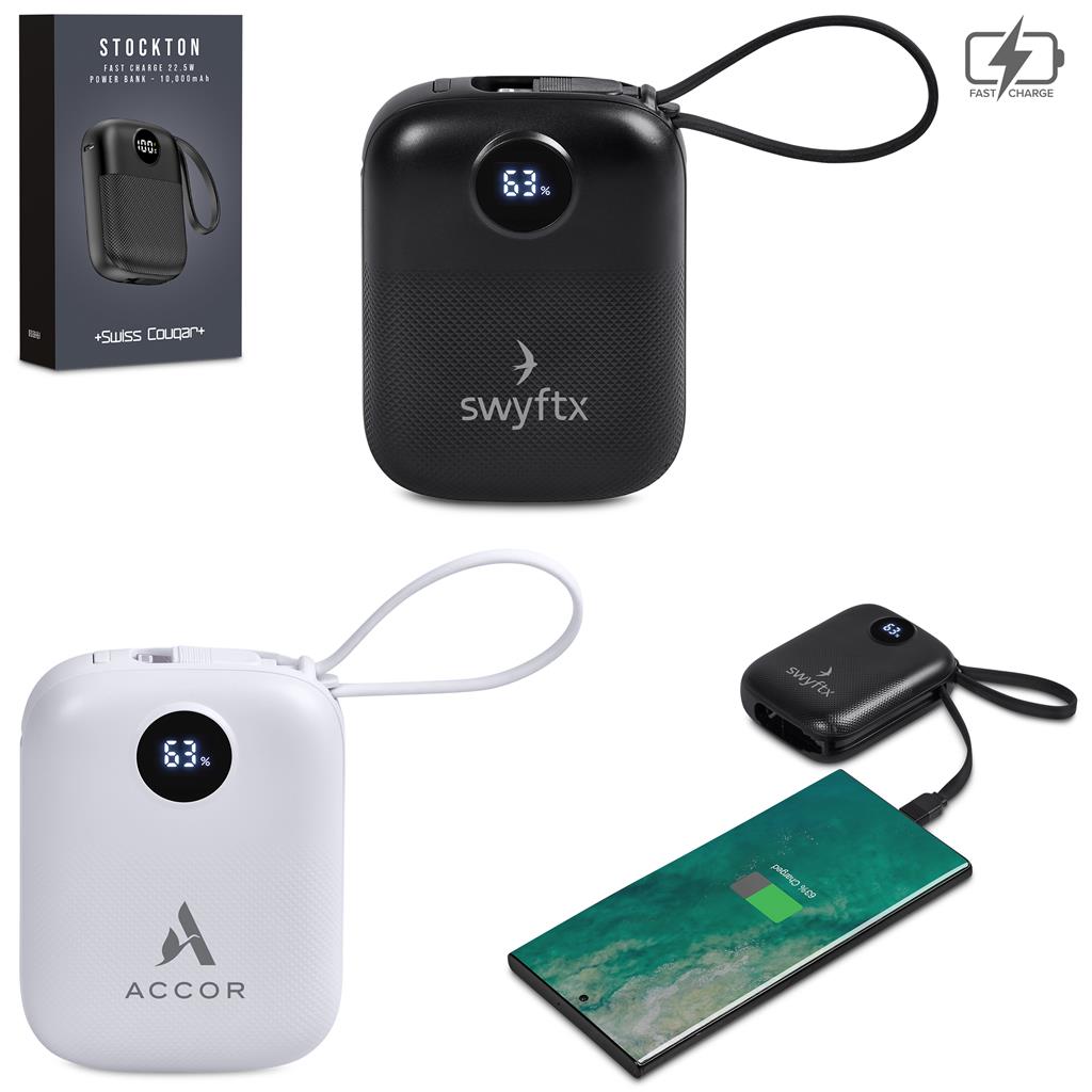Swiss Cougar Stockton Fast Charge 22.5W Power Bank - 10 000mAh