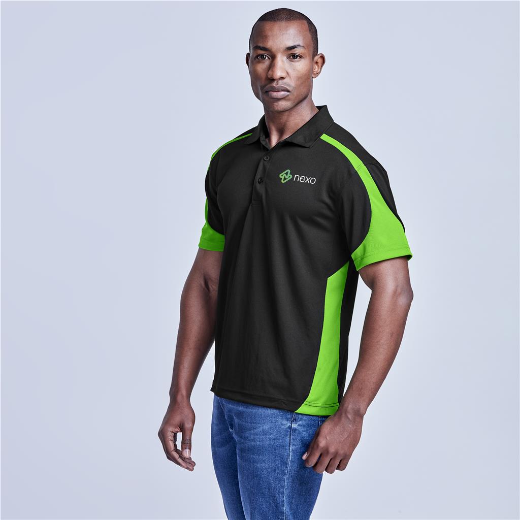 Mens Talon Golf Shirt - BLACK RED / S