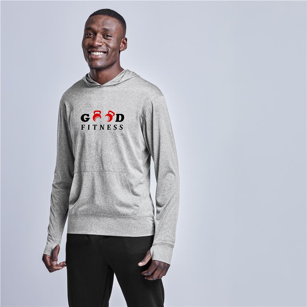 Mens Fitness Lightweight Hooded Sweater - Black