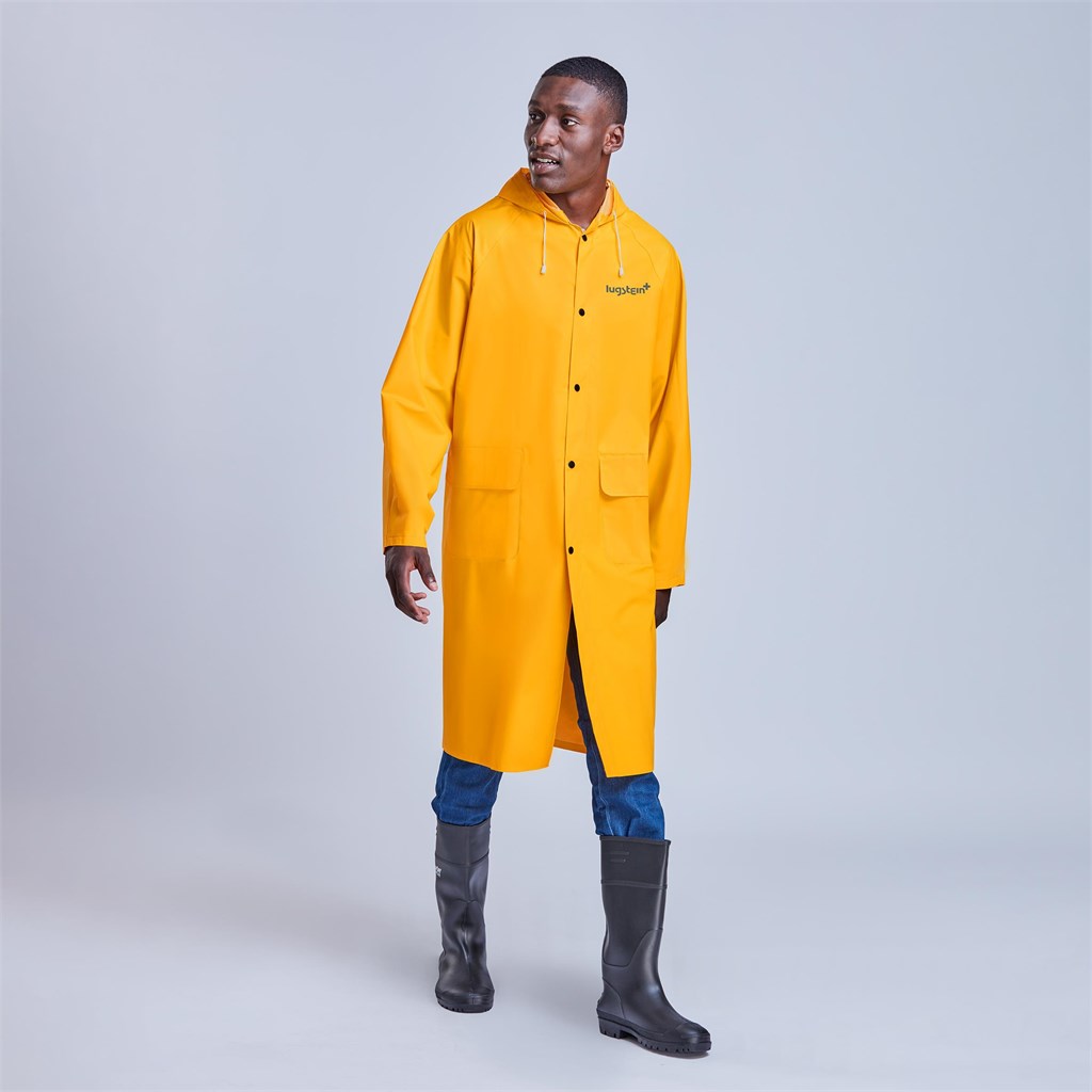 Light Duty Storm Rubberised Polyester/PVC Raincoat - Yellow
