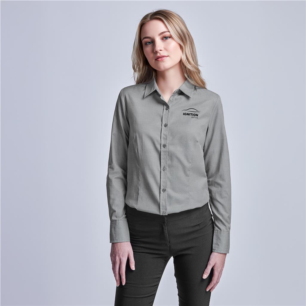 Ladies Long Sleeve Nottingham Shirt - Sky Blue