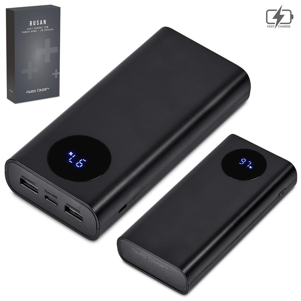 Swiss Cougar Busan Fast Charge 20W Power Bank - 20 000mAh