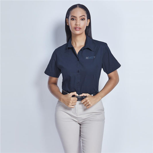 Ladies Short Sleeve Brushed Cotton Twill Moderna Shirt