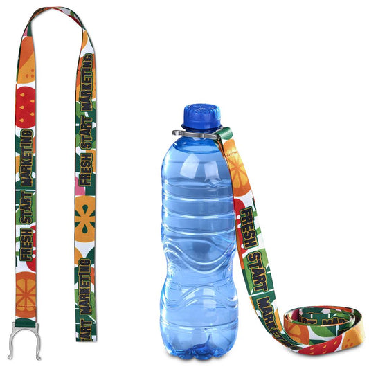 Altitude Aqua Crossbody Double-Sided Sublimated Satin Bottle Lanyard