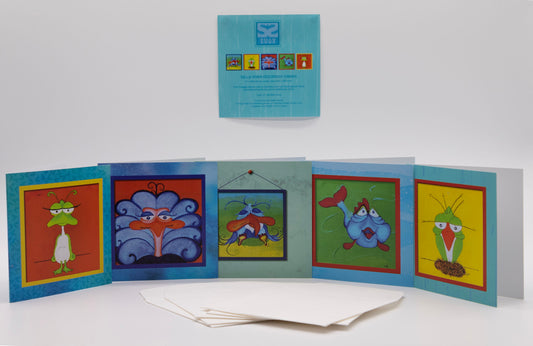 Silly Sods caricatures blank gift cards-5 per pack