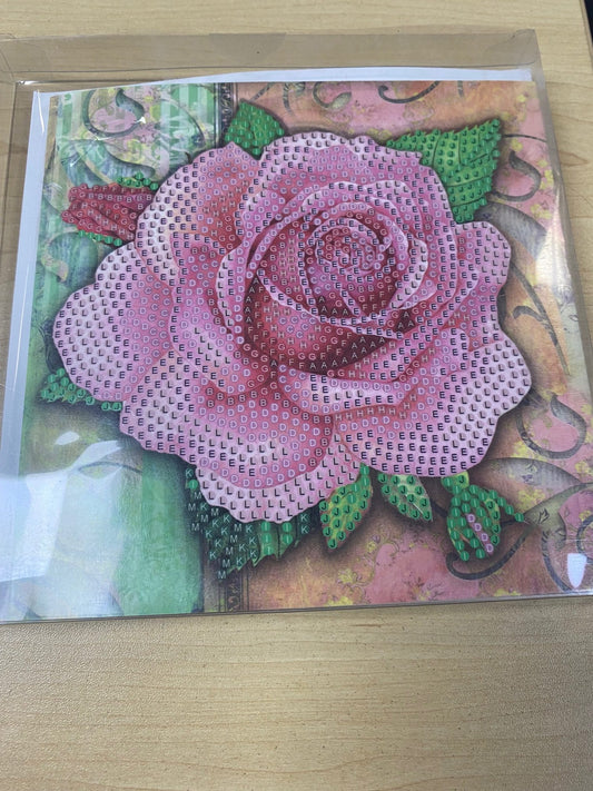 Diamond dot gifting card-Coral rose