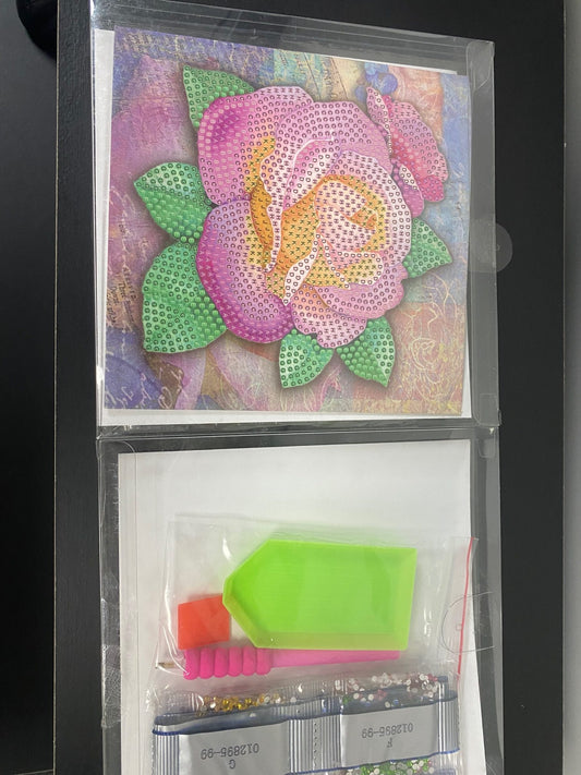 Diamond dot gifting card-beautiful rose