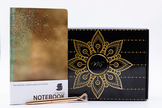 Golden Glimmers journal and pen giftset