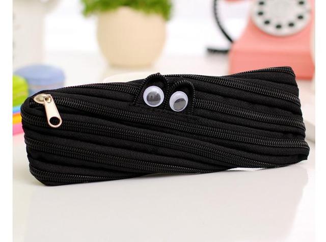 Little Monster cartoon Pencil Case-Black