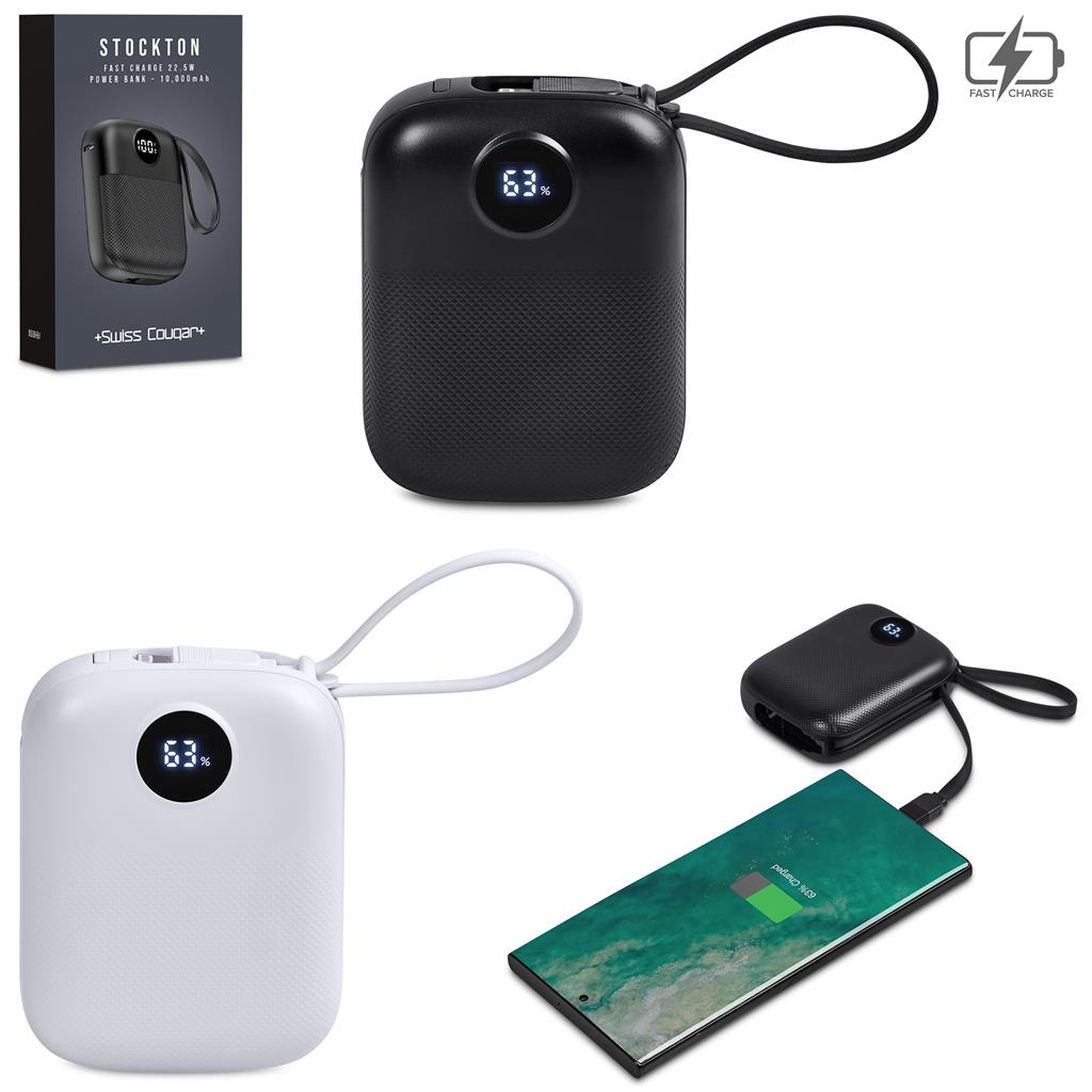 Swiss Cougar Stockton Fast Charge 22.5W Power Bank - 10000mAh