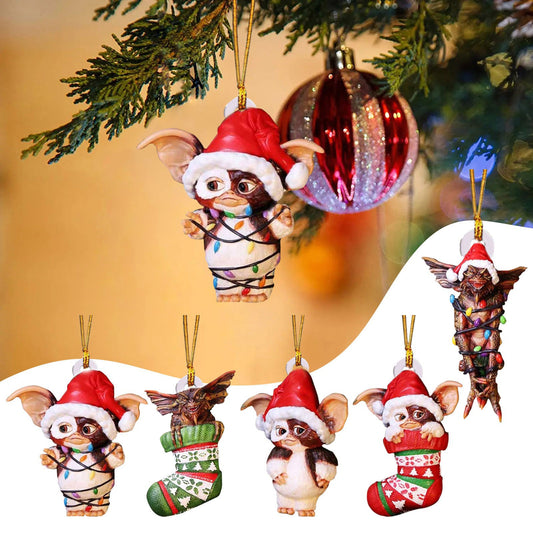 Gremlins Christmas Santa Hanging Decoration-set of 4