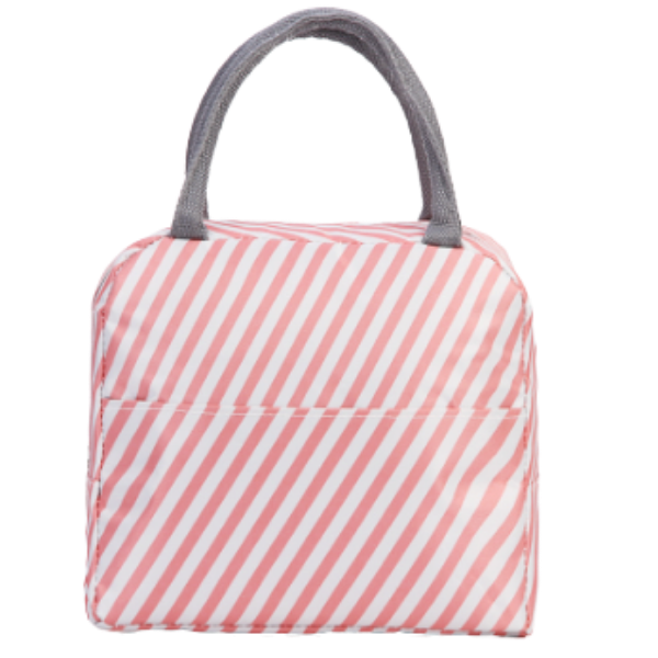 Oxford Lunch Bag - Pink and White stripe