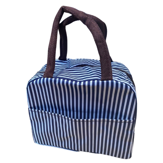 Oxford Lunch Bag - Navy and White stripe